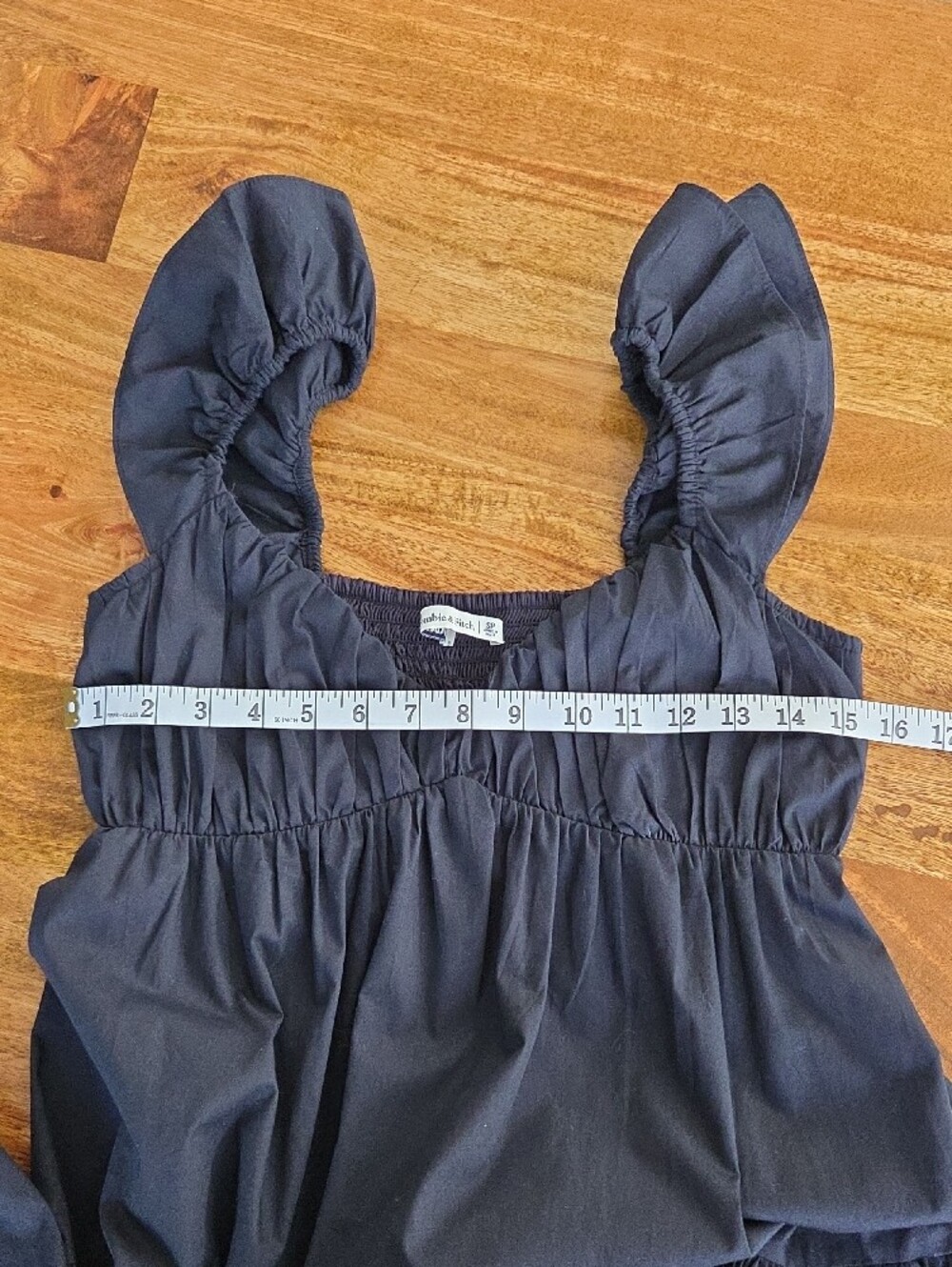 {Abercrombie & Fitch} Ruffle Sleeve Tiered Poplin Midi/Maxi Dress - Picture 12 of 16